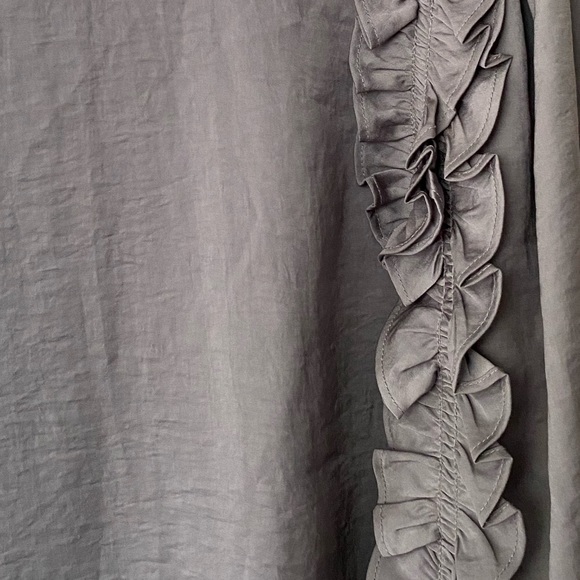 Ann Taylor Grey Ruffle Blouse - Picture 4 of 5